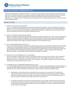 HOSTING A SUCCESSFUL CONGRESSIONAL VISIT BEFORE THE