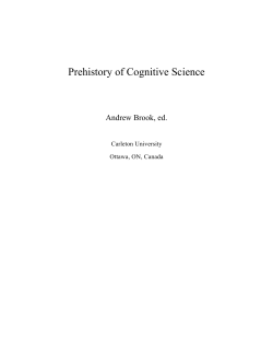 Prehistory of Cognitive Science