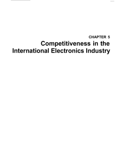 Competitiveness in the International Electronics Industry