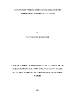 An Analysis of the Role of Procedural Meaning in