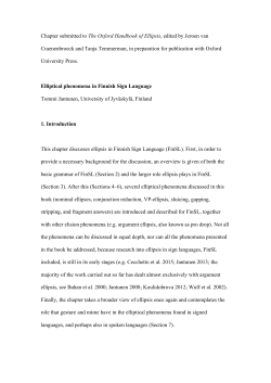Chapter submitted to The Oxford Handbook of Ellipsis, edited by