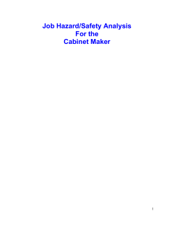Job Hazard/Safety Analysis For the Cabinet Maker