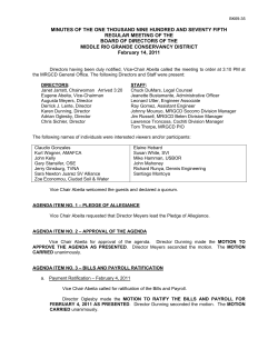 MINUTES OF THE ONE THOUSAND NINE HUNDRED AND