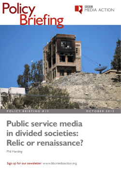 Public service media in divided societies: Relic or renaissance?
