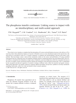 The phosphorus transfer continuum: Linking source to impact with