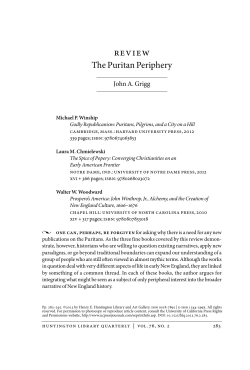Puritans, Pilgrims, and a City on a Hill