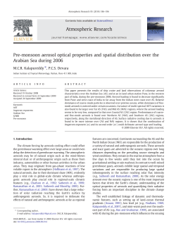 Pre-monsoon aerosol optical properties and spatial distribution over