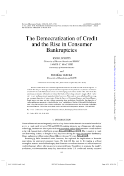 The Democratization of Credit and the Rise in Consumer Bankruptcies
