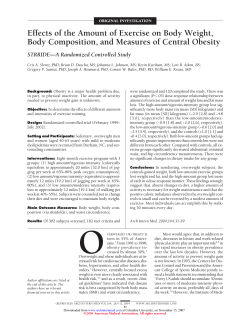 Effects of the Amount of Exercise on Body Weight