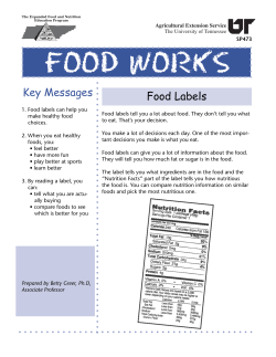 Food Labels - University of Tennessee Extension