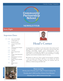 Family Newsletter # 8 - Community Partnership School