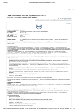 Career Opportunities: Associate Psychologist (P