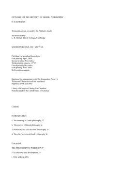 OUTLINES OF THE HISTORY OF GREEK PHILOSOPHY