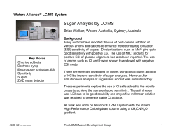Sugar Analysis by LC/MS