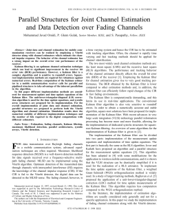 Parallel Structures For Joint Channel Estimation