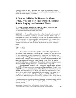 A Note on Utilizing the Geometric Mean: When, Why and How the