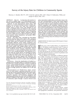 Survey of the Injury Rate for Children in Community Sports