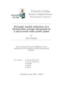 Dynamic model reduction of a thermocline storage integrated