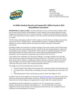 4.5 Million Students Recycle and Compost 80.1 Million Pounds in