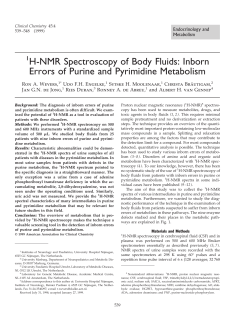 H-NMR Spectroscopy of Body Fluids: Inborn Errors of Purine and