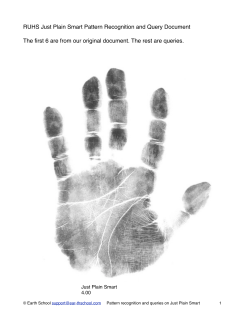 RUHS Just Plain Smart Pattern Recognition and Query Document