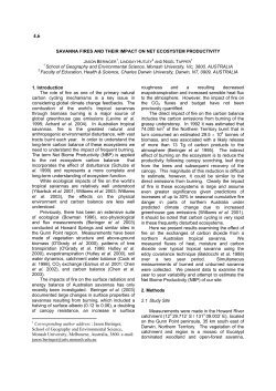 SAVANNA FIRES AND THEIR IMPACT ON NET ECOSYSTEM