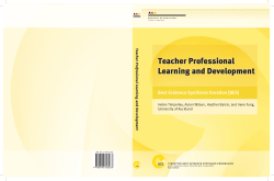 Teacher Professional Learning and Development: Best