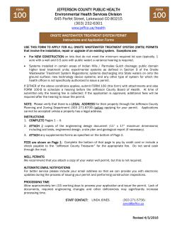 Form 100 - Standard OWTS Application