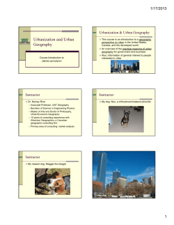 Urbanization and Urban Geography