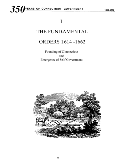 I THE FUNDAMENTAL ORDERS 1614 -1662