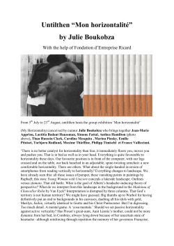 Untilthen &ldquo;Mon horizontalit&eacute;&rdquo; by Julie Boukobza