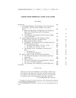 taking rape seriously: rape as slavery