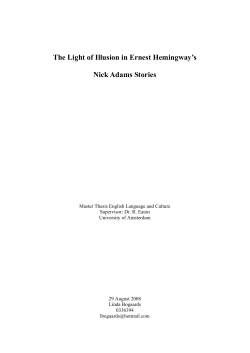 The Light of Illusion in Ernest Hemingway`s Nick - UvA-DARE