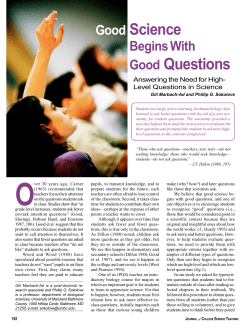 Begins With Good Science Good Questions
