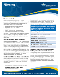 Nitrates Fact Sheet - Region of Waterloo Public Health