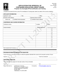 application for approval of continuing education credit hours