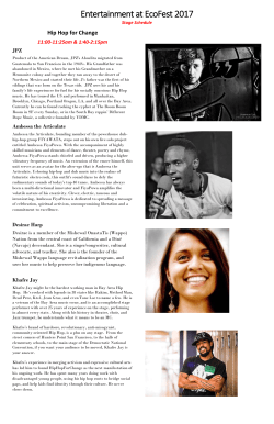 Performer Bios-EcoFest 2017