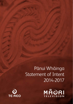 Pānui Whāinga Statement of Intent 2014-2017