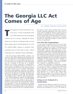 The Georgia LLC Act Comes of Age