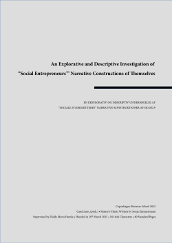 An Explorative and Descriptive Investigation of &ldquo;Social