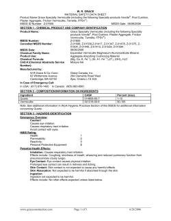 MATERIAL SAFETY DATA SHEET