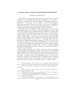 ISLAM AND THE IRAQI CONSTITUTION