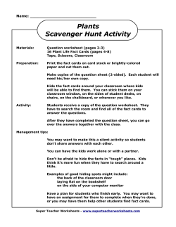 Plants Scavenger Hunt Activity