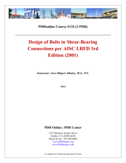 Design of Bolts in Shear-Bearing Connections per AISC