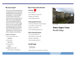 Study in Angers, France Meredith College