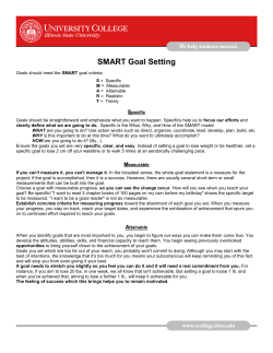 SMART Goal Setting - University College