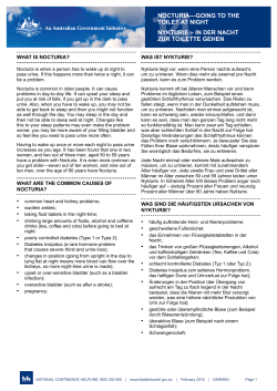 nocturia&mdash;going to the toilet at night nykturie &ndash; in der nacht zur