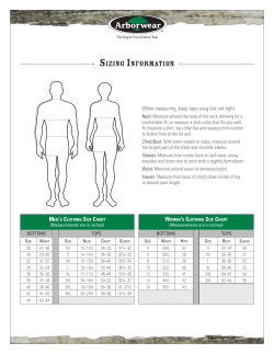 SIzING INFORMATION
