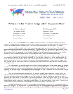 Portrayal of Indian Women in Jhumpa Lahiri`s Unaccustomed Earth