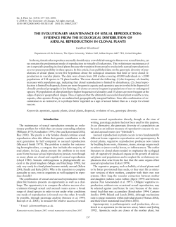 evidence from the ecological distribution of asexual reproduction